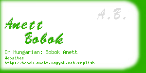 anett bobok business card